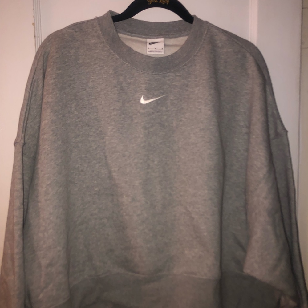 A gray oversize sweatshirt